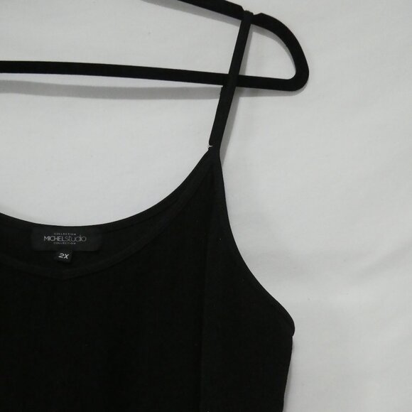 MICHEL STUDIO COLLECTION | 2X | Shimmering Black Spaghetti Strap Evening Cami - Picture 5 of 13